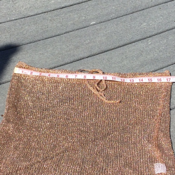 Bathing Suit Mesh Skirt Cover-Up, Bronze Colored, drawstring - Picture 4 of 7